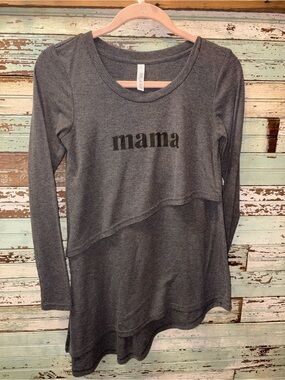 Latched Mama Gray "mama" easy access nursing Thermal Top